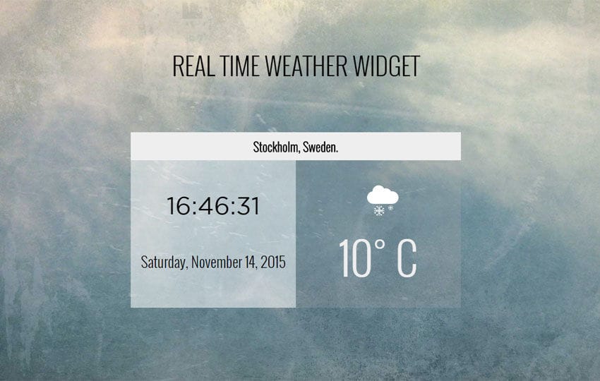 Real Time Weather Widget Responsive Template