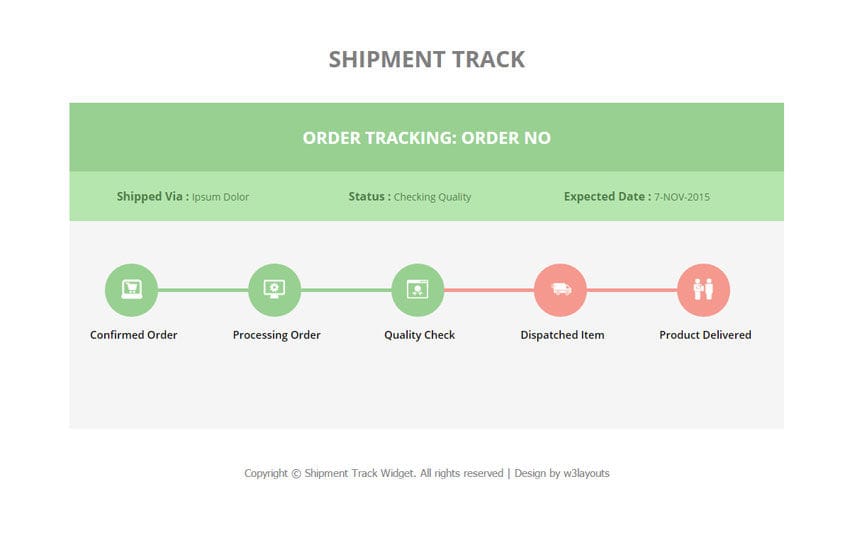 Order Tracking Template from w3layouts.com