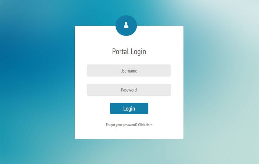 Portal Login Form Responsive Widget Template