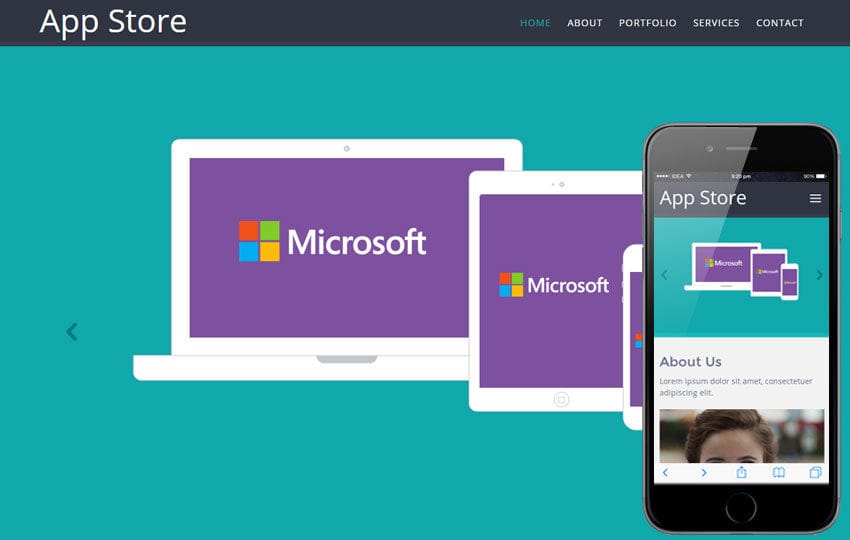 Appstore Responsive Mobile website template