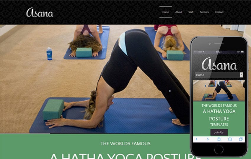 Asana Health and Fitness Mobile Website Template