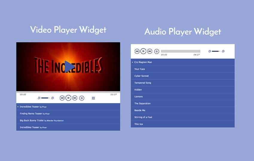 Audio And Video Player Responsive Widget Template W3layouts