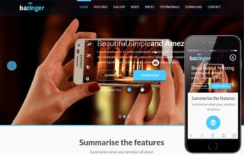 Bazinger a Mobile App based Flat Bootstrap Responsive web template