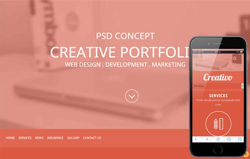 Creativo a Corporate portfolio Flat Responsive web template