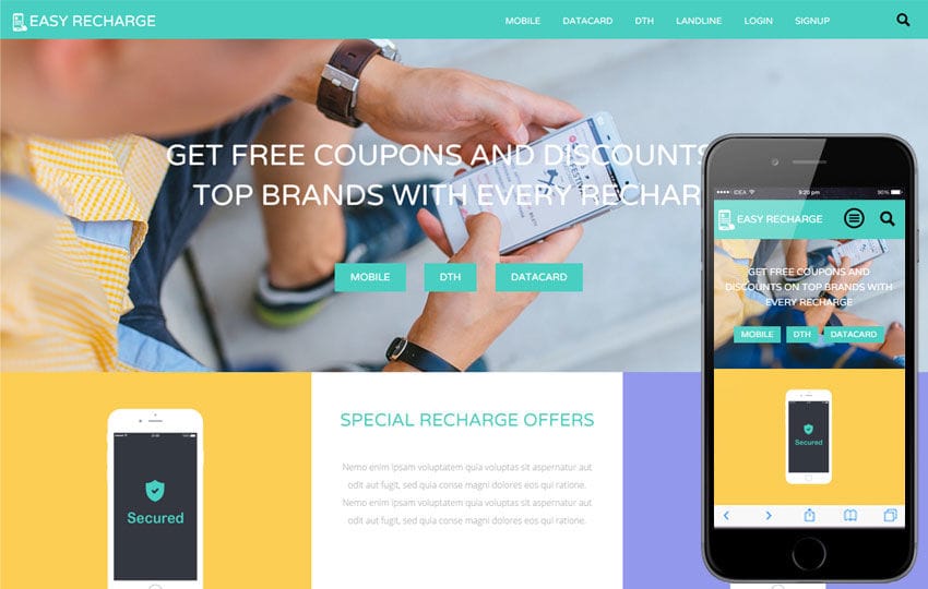 Easy Recharge – Online Recharge Bootstrap Responsive Website Template