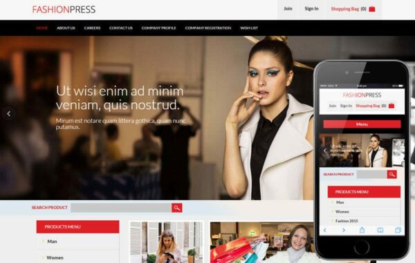 Fashion Press Flat Ecommerce Bootstrap Responsive Web Template