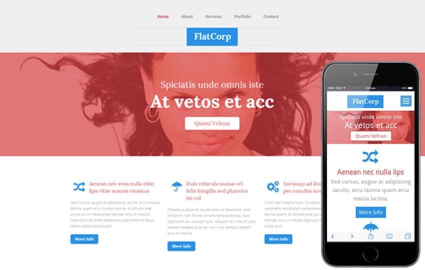 Flat Corp a Corporate Portfolio Flat Bootstrap Responsive web template