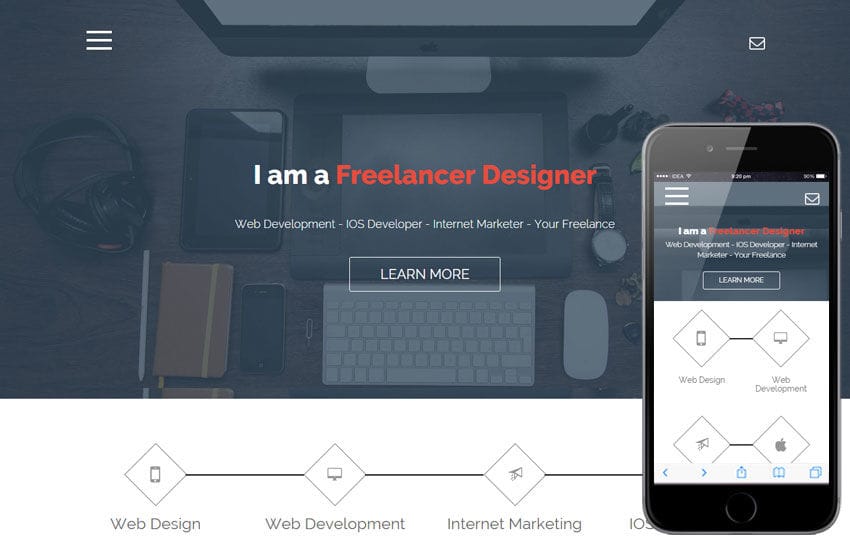 Freelance a Onepage Portfolio Flat Bootstrap Responsive Web Template