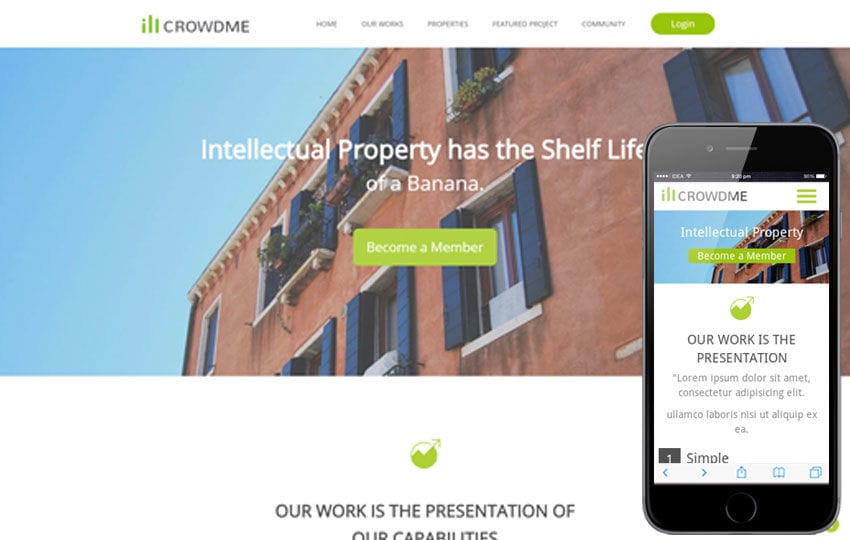 Icrowdme a Single Page Multipurpose Flat Bootstrap Responsive web template