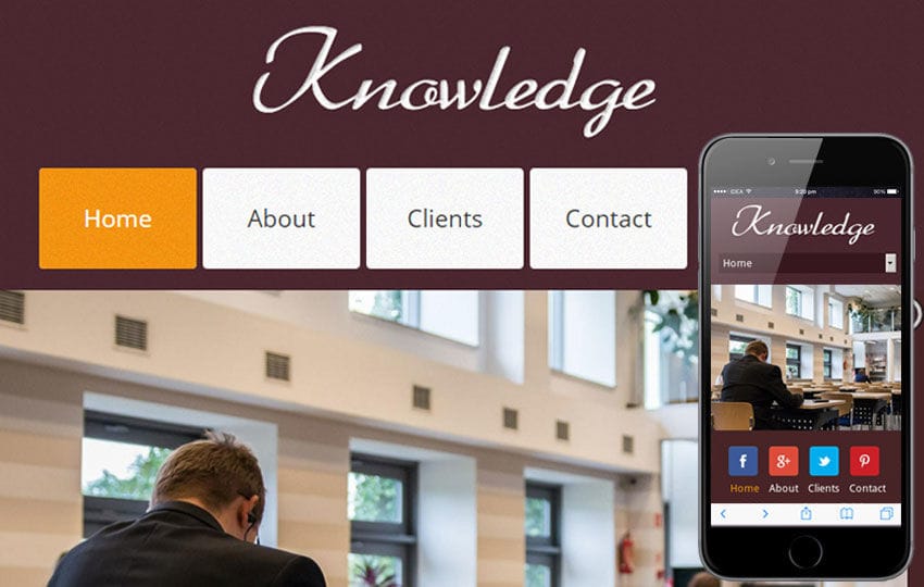 Knowledge a Education Mobile Website Template