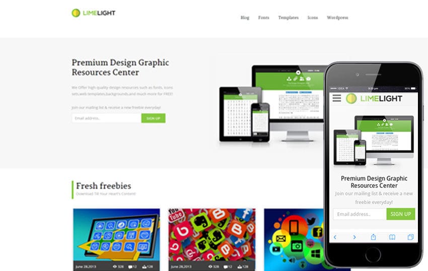 Limelight Download Gallery Responsive Website Template