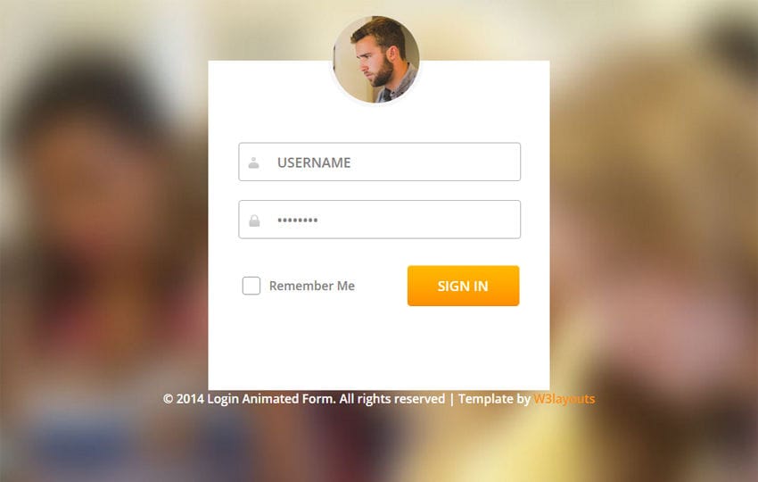 Login Form Flat Animated Template