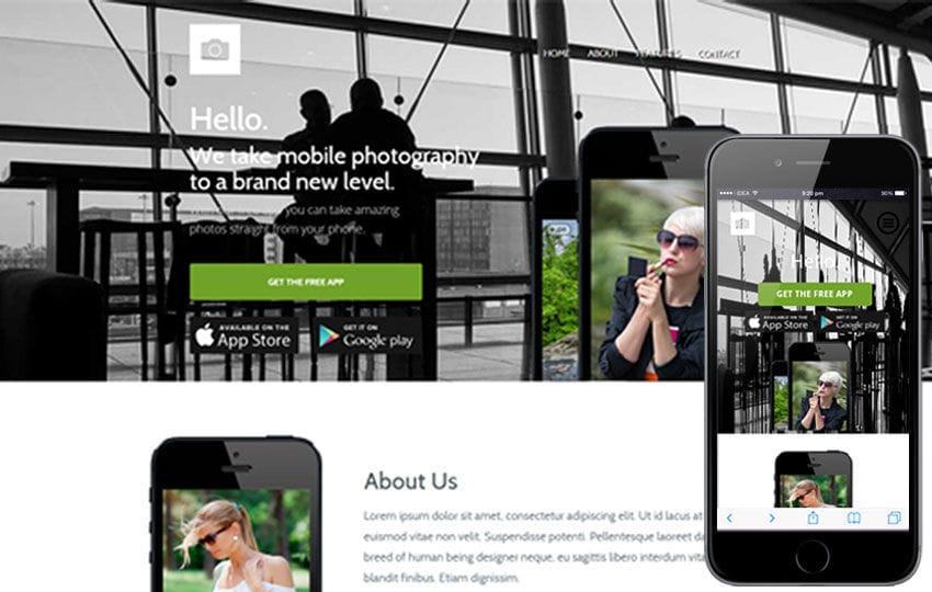 Macro a Mobile App based Flat Bootstrap Responsive web template