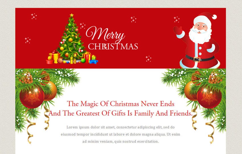 Merry Christmas a Newsletter Responsive Web Template