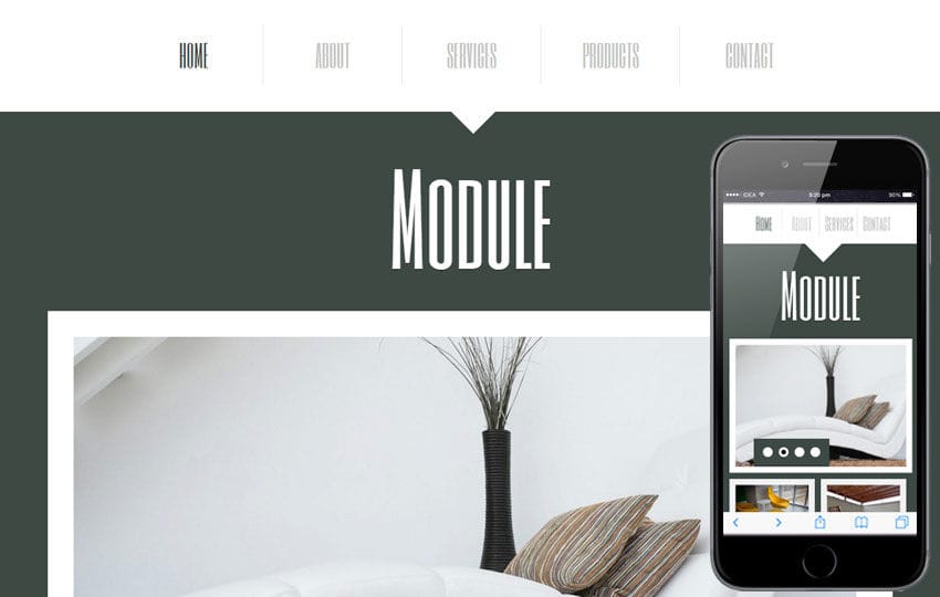 Module a interior architects Mobile Website Template