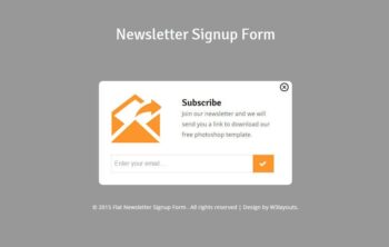 Newsletter Signup Form Responsive Widget Template