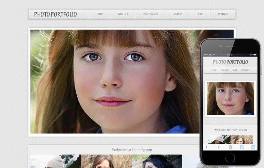 Photo Portfolio web and Mobile template for photographers