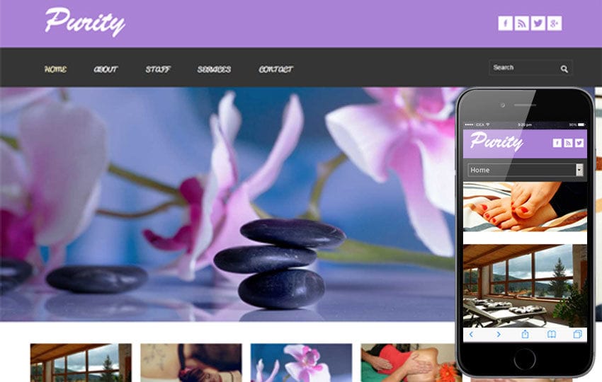 Purity Beauty Parlour Mobile Website Template