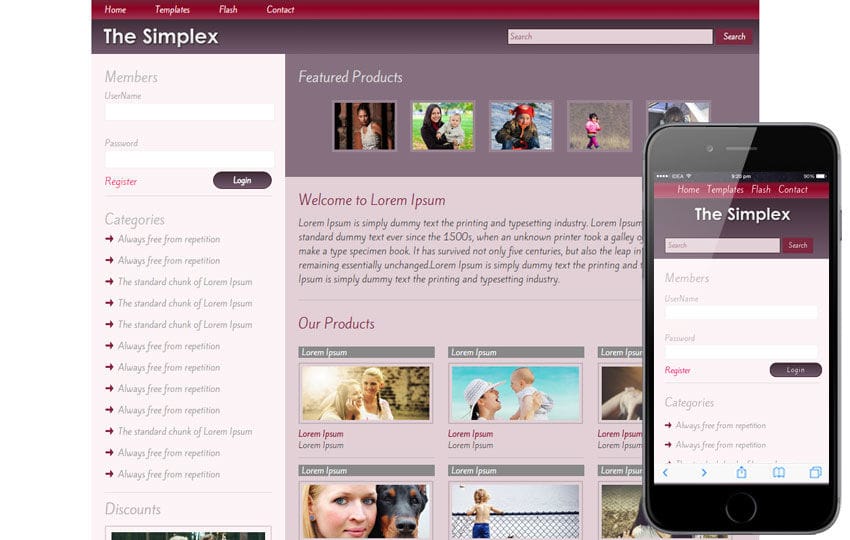 The Simplex gallery webtemplate for free
