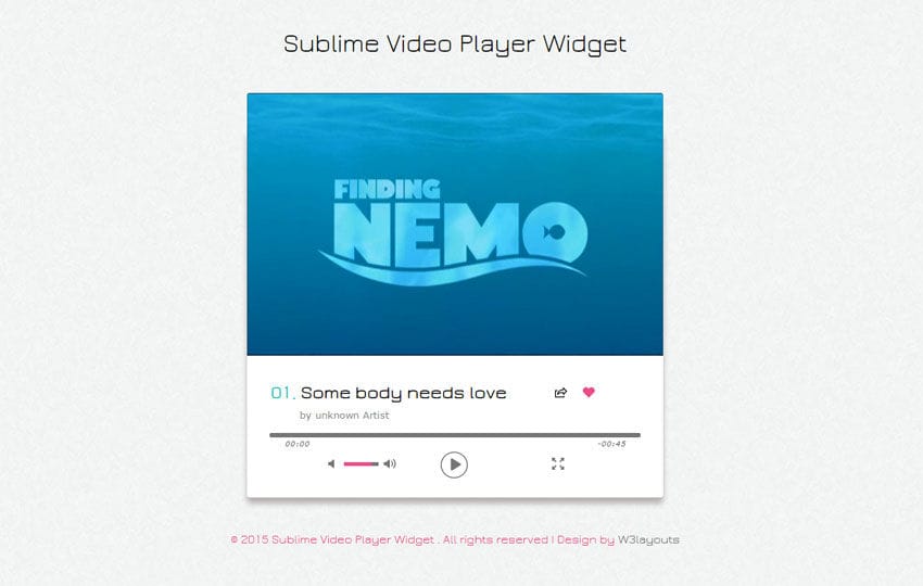Sublime Video Player Responsive Widget Template