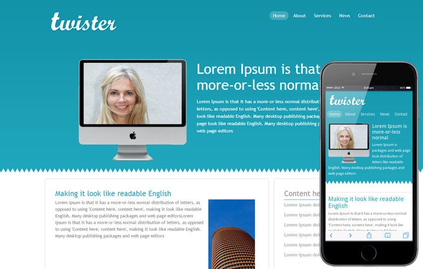Twister Corporate Website and Mobile Template