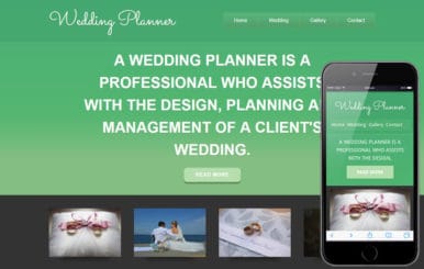 Wedding planner Mobile Website Template