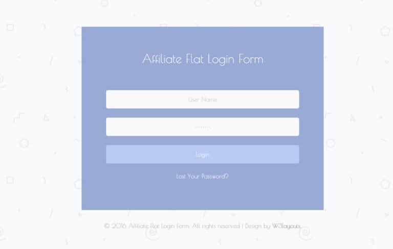 Affiliate Flat Login Form Responsive Widget Template » W3Layouts