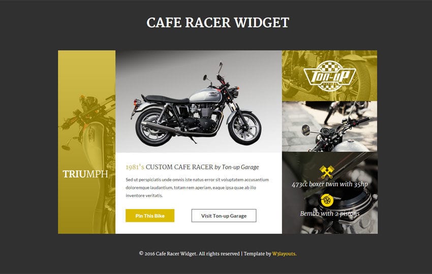 Cafe Racer Responsive Widget Template