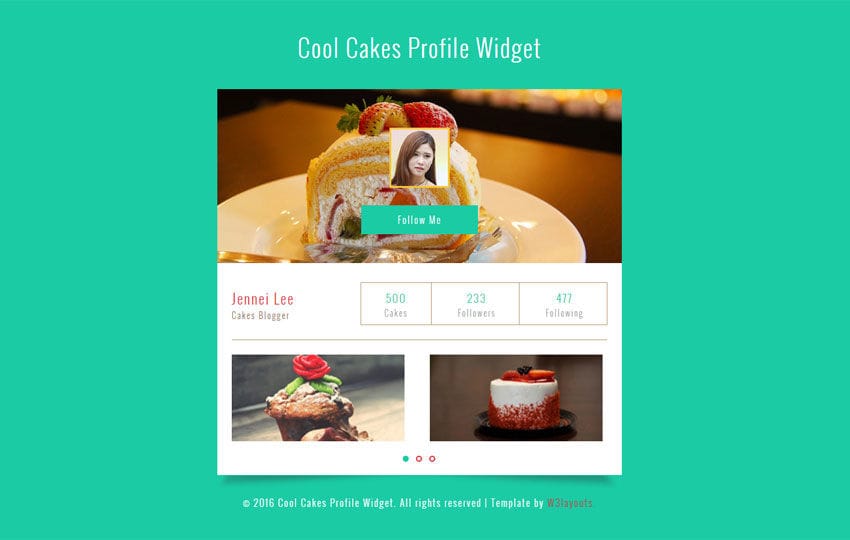 Cool Cakes Profile Widget Responsive Template