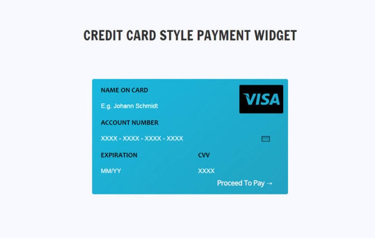 Credit Card Style Payment Widget Responsive Template » W3Layouts