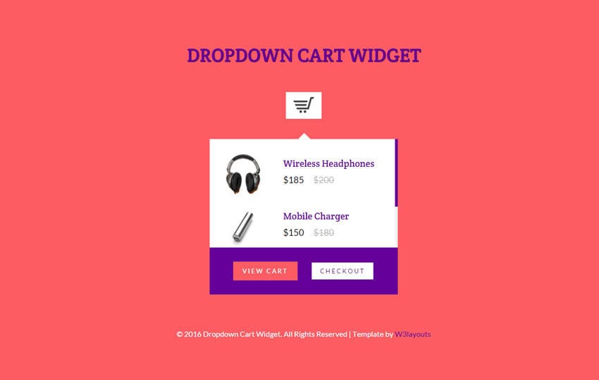 Dropdown Cart Responsive Widget Template