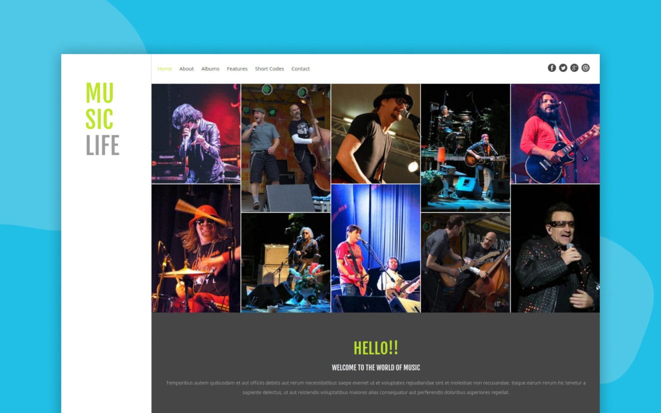 Music Life a Entertainment Category Flat Bootstrap Responsive web template