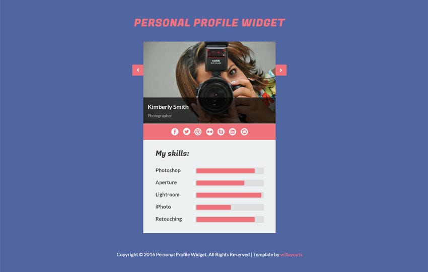 Personal Profile Widget Responsive Template