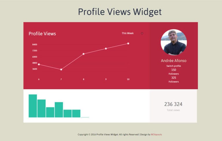 Profile Views Widget Responsive Template » W3Layouts