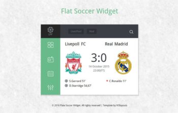 Flat Soccer scoreboard Responsive Widget Template