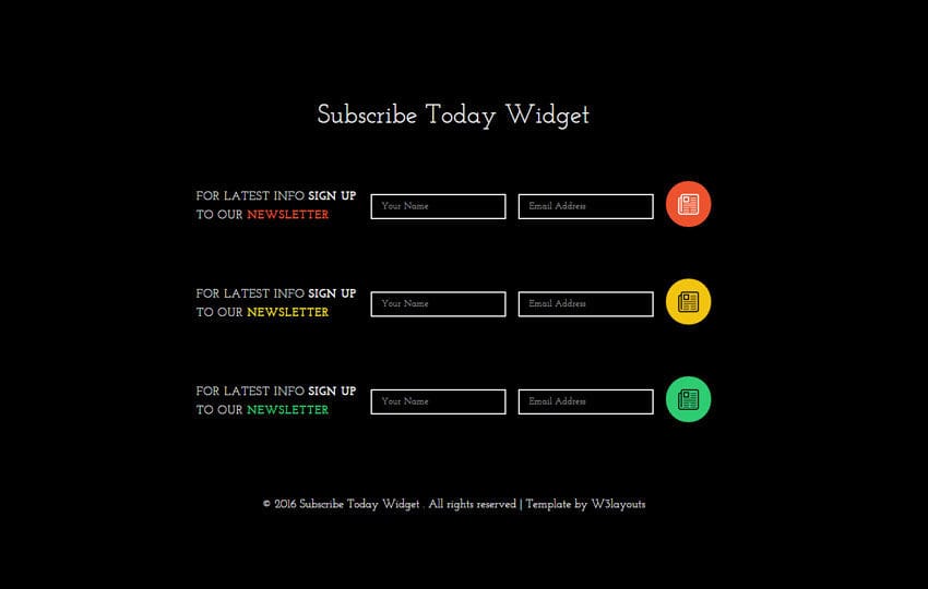 Subscribe Today Responsive Widget Template