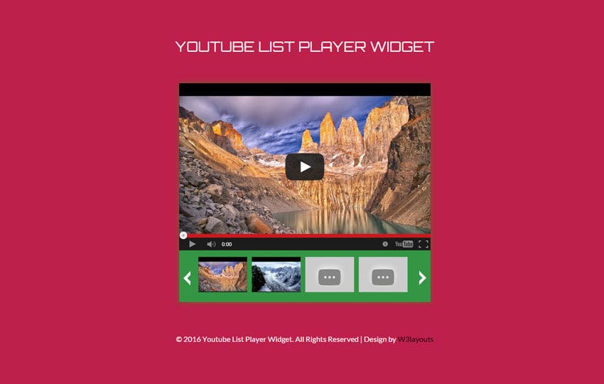 Youtube List Player Responsive Widget Template