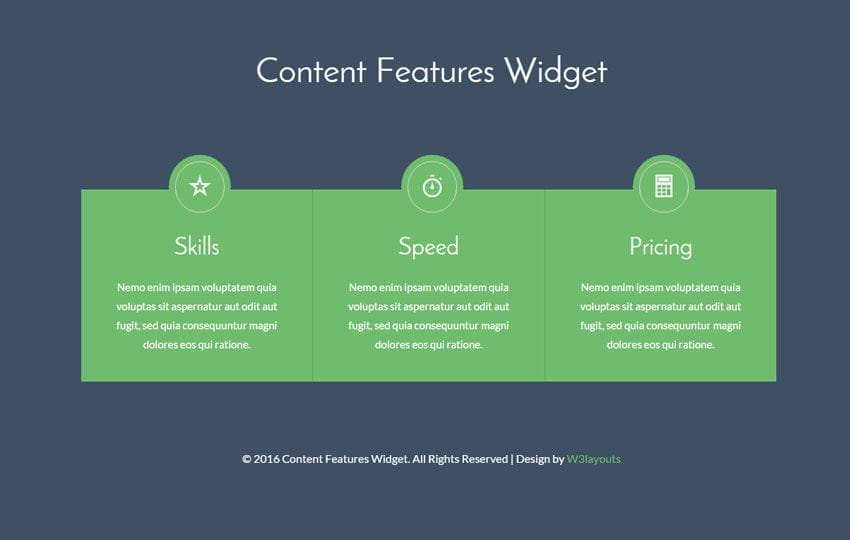 Content Features Grids Responsive Widget Template