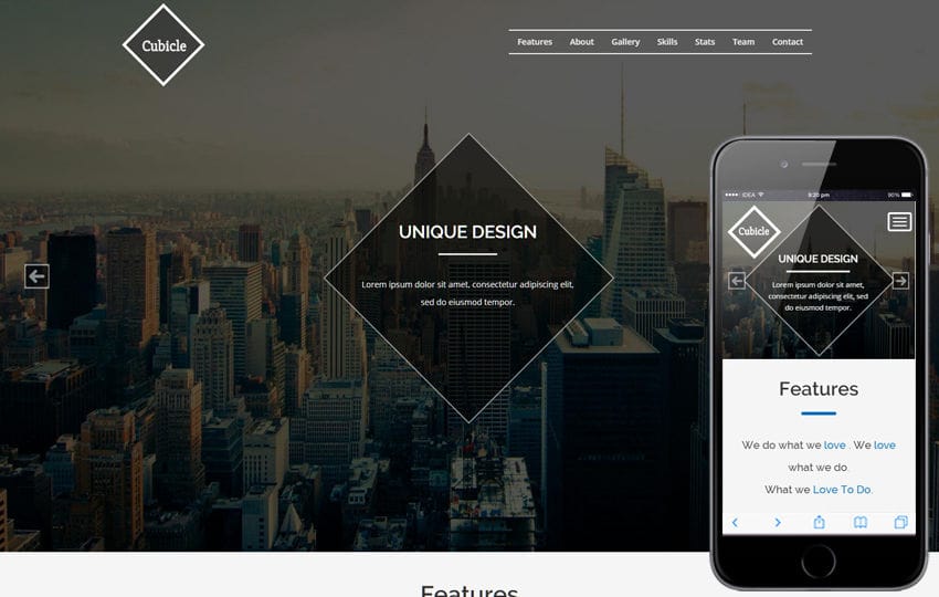 Cubicle a Corporate Business Category Responsive Website Template