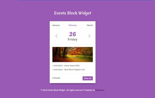 Events Block Responsive Widget Template
