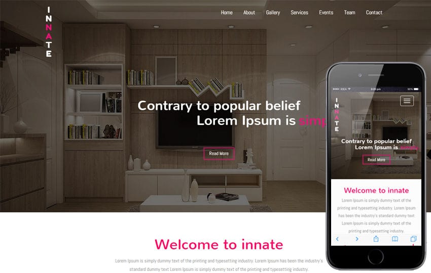 Innate A Interior Category Flat Bootstrap Responsive Web Template