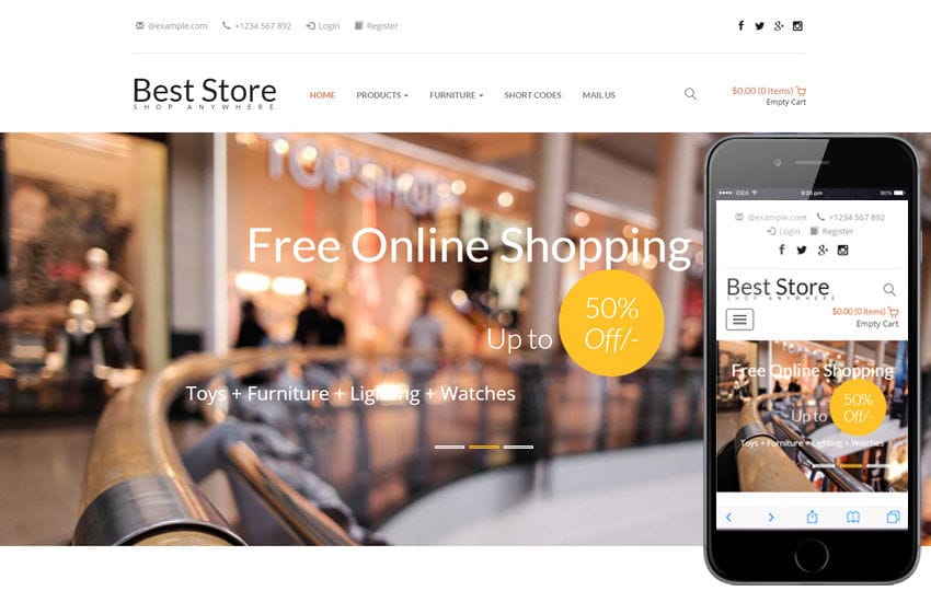 Ecommerce online Shopping Mobile Website Templates