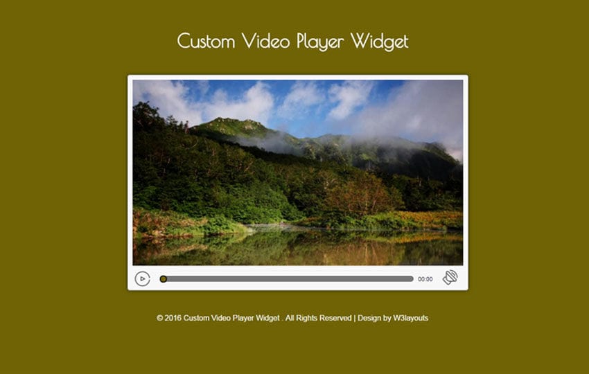 Custom Video Player Widget Flat Responsive Widget Template