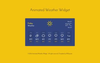 Animated Weather Widget Responsive Widget Template