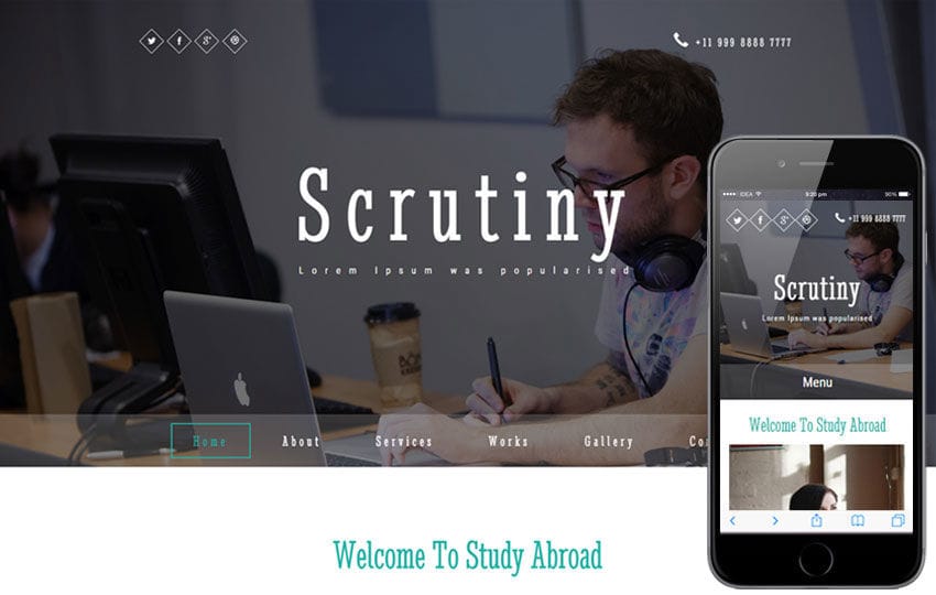 Scrutiny a Education Category Responsive Web Template