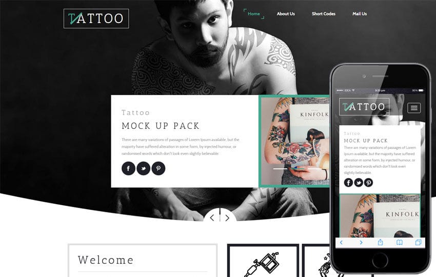 Tattoo a Fashion Category Responsive Web Template