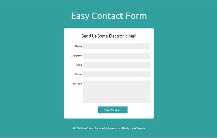 Simple Form Html Template
