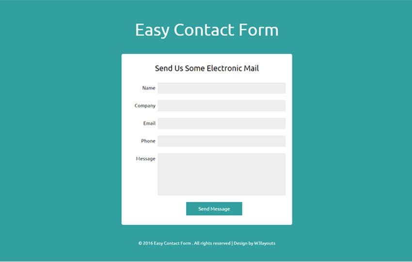 Easy Contact Form Responsive Widget Template