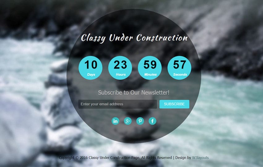 Classy Under Construction Page Flat Responsive Web Template