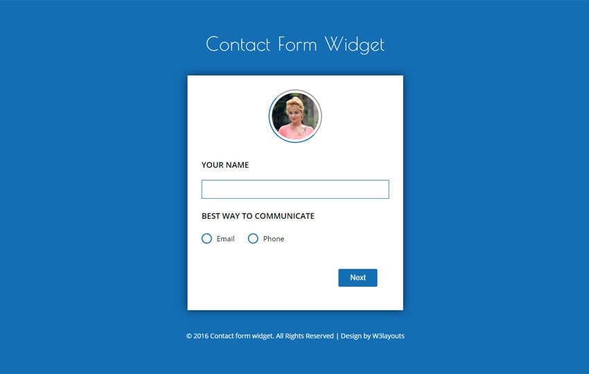 Contact Form Widget Flat Responsive Widget Template